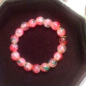 BEAUTIFULLY MADE FITS ALL CRACKLE GLASS BEADS REALLY MADE BEAUTIFULLY BRACELET